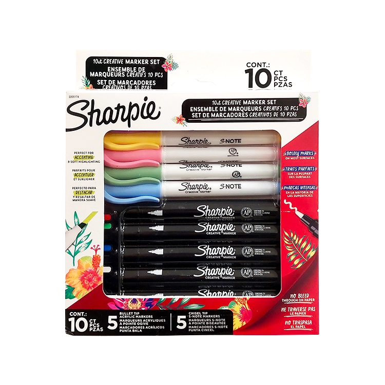 Marcador Sharpie Creativity BLister x 10 (5 S-Note + 5 Creative ) Art.2205174